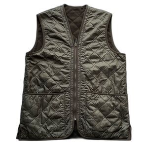 Barbour Vest Polarquilt Waistcoat Zip In Liner Mens M Green Luxury Casual Preppy